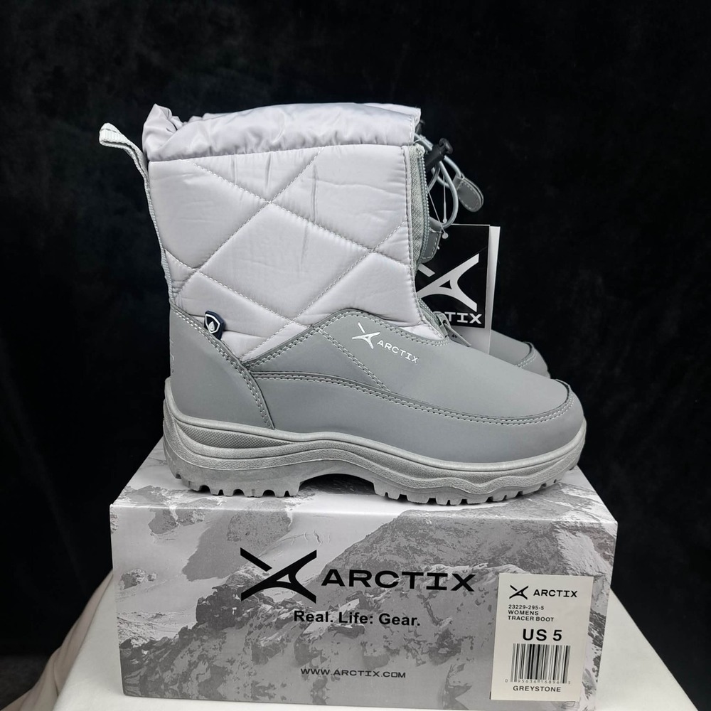 Arctix Women's 5 Gray Tracer Winter Boot Greystone Water Resistant Insulated New